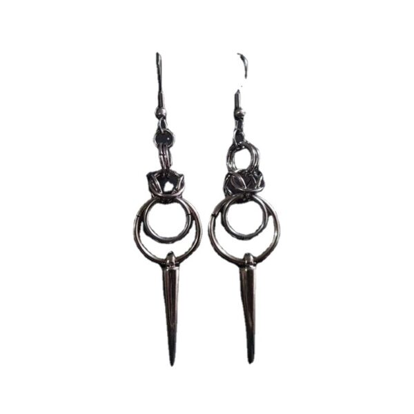 oly-018092c7123c0276b3a818c4ffa7a994 Wholesale stainless steel Gothic chain tail double ring stud earrings jewelry factory direct sales