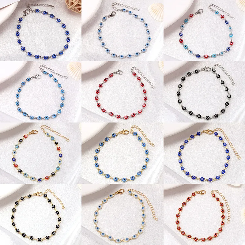 Wholesale Jewelry Fashion Devil'S Eye Arylic Copper Bracelets