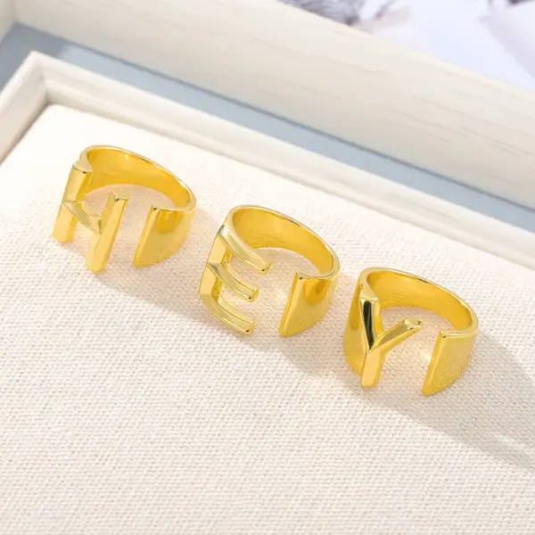 Wholesale 26 Letter Golden Open Ring