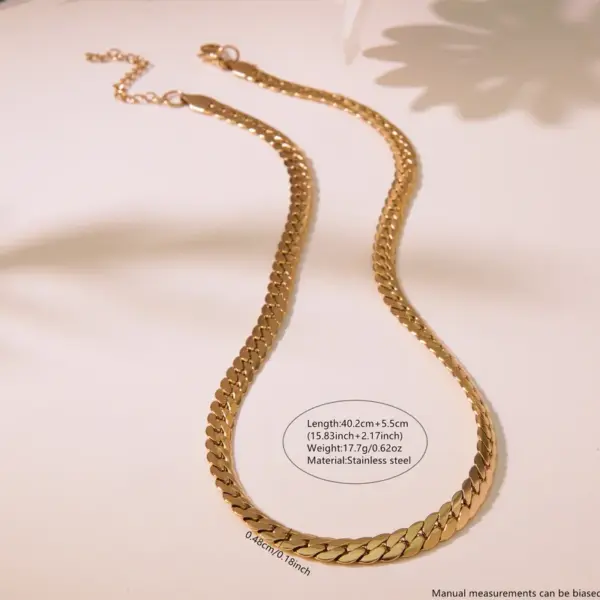 Wholesale Ion Plating (IP) 18K Gold Plated Solid Color 304 Stainless Steel Simple Style Classic Cool Waterproof Non Tarnish Necklace