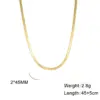 Stainless Steel Snake Flat Chain Snake Chain Female Male Simple Gold Necklace Popular Snake Bone Stainless Steel Plain Chain Necklace