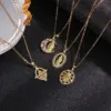 Real Gold Plated Human Virgin Mary Color Block 316L Stainless Steel Simple Style Classic Style Waterproof Non Tarnish Surgical Steel 316L Stainless Steel Lobster Trigger Clasp Closure Pendant Necklace