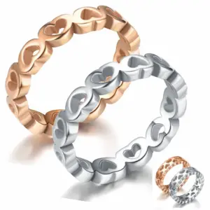 Rose Gold-Single Row Peach Heart No. 8