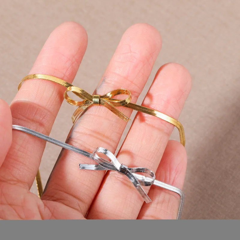 Wholesale Jewelry Elegant Streetwear Bow Knot 304 Stainless Steel Gold Plated Plating Stainless Steel Necklaces