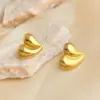 Wholesale PVD Coated Real Gold Plated 18K Gold Heart Shape 304 Stainless Steel IG Style Simple Style Waterproof Non Tarnish Ear Studs