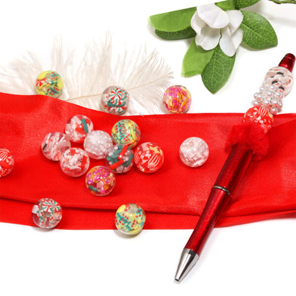 Wholesale Christmas polymer clay tiles with embedded beads