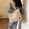 Wholesale Canvas bag for women ins Mori all-match shoulder bag large capacity book loading student class commuter bag portable cloth bag