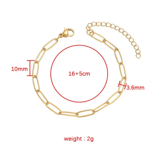 PVD Coated 18K Gold Real Gold Plated Solid Color Stainless Steel Simple Style Classic Style Waterproof Non Tarnish 304 Stainless Steel Bracelets