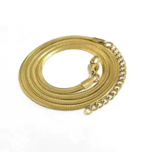 Gold (Vacuum Color Retention Plating) / 2.8mm Width * 50cm Length 5cm (Push Density Snake Chain)