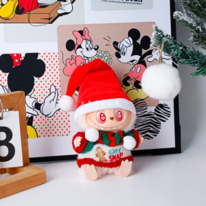Rx298 christmas set [christmas red long hat + red, white and green sweater + red and green scarf three-piece set (doll not included)