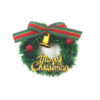 Wholesale 1:12 dollhouse accessories mini Christmas wreath with Bell shiny model simulation Christmas decoration scene