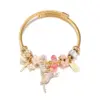 Wholesale Fashion Butterfly Titanium Steel Stripe Enamel Metal Zircon Bangle 1 Piece