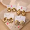 Wholesale 1 Pair/Package Casual Modern Style Irregular Oval Polishing Plating 201 Stainless Steel 18K Gold Plated Earrings