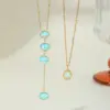Wholesale Jewelry Elegant Modern Style Irregular Geometric 304 Stainless Steel Zircon 18K Gold Plated Plating Inlay Pendant Necklace Cable Chain