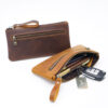 Wholesale Vintage genuine leather storage pencil case first layer crazy horse leather stationery bag