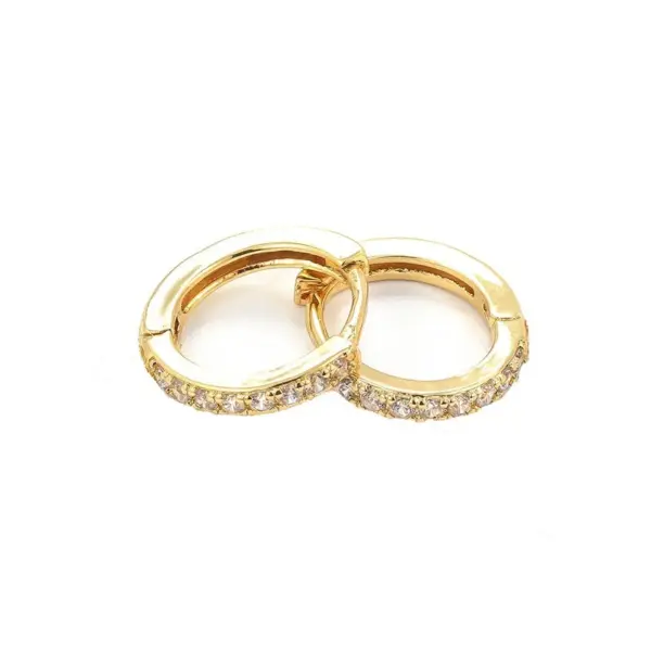 1 Pair Fashion Round Inlay Copper Zircon Earrings