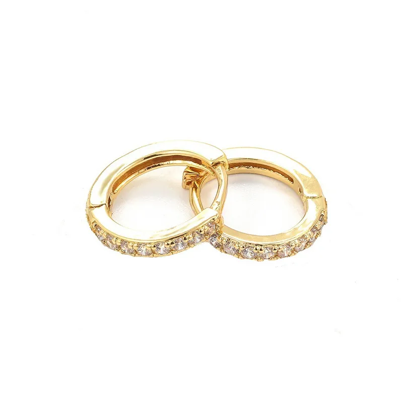 Wholesale 1 Pair Fashion Round Inlay Copper Zircon Earrings