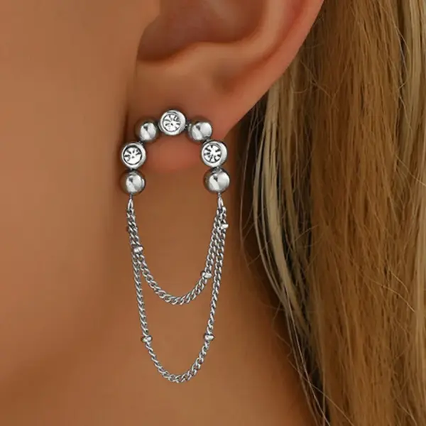 1 Pair Vintage Style French Style Tassel 201 Stainless Steel 18K Gold Plated Drop Earrings