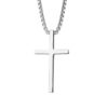 Wholesale European and American Cross-border Jewelry Diamond Necklace Retro Color-free Male Decoration Cross Pendant Necklace Simple Woolen Chain