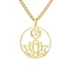 Wholesale Factory direct European and American fashion lotus necklace hollow lotus moon pendant ladies jewelry stainless steel necklace