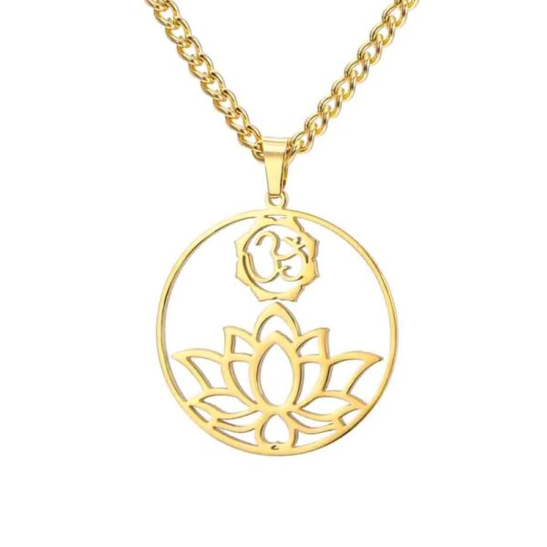 Wholesale Factory direct European and American fashion lotus necklace hollow lotus moon pendant ladies jewelry stainless steel necklace