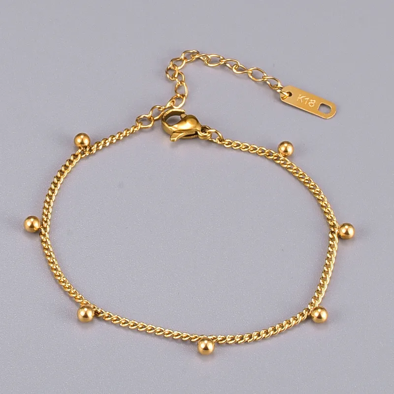 Wholesale PVD Coated Real Gold Plated 18K Gold Ft 304 Stainless Steel Titanium Steel Waterproof Non Tarnish 304 Stainless Steel Titanium Steel Bracele