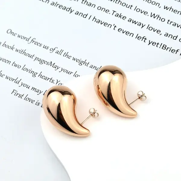 Wholesale 1 Pair Simple Style Water Droplets Plating Stainless Steel Ear Studs