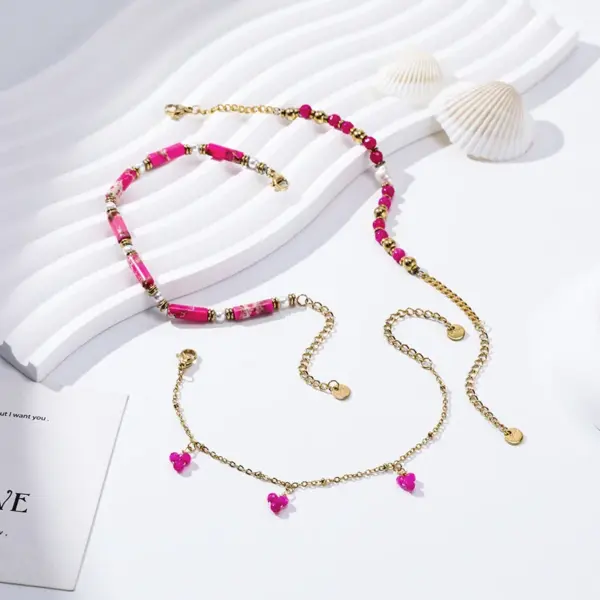 Wholesale Sweet Flower 304 Stainless Steel Artificial Pearl Bracelets In Bulk