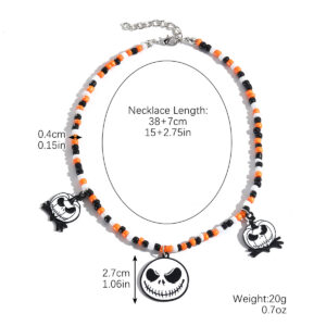 N2404-22 Skull Pendant Rice Beads