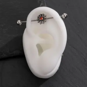 Stainless Steel Color + Antique Silver 0144 (Spider Web)