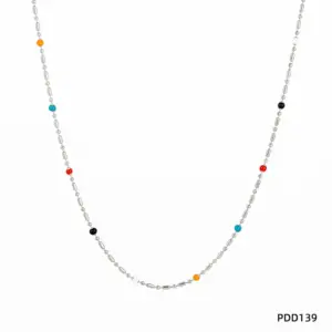 Pdd139 Necklace Silver + Color / 14K