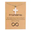 Wholesale Simple Style Cross Stainless Steel Natural Stone Titanium Steel Plating Pendant Necklace