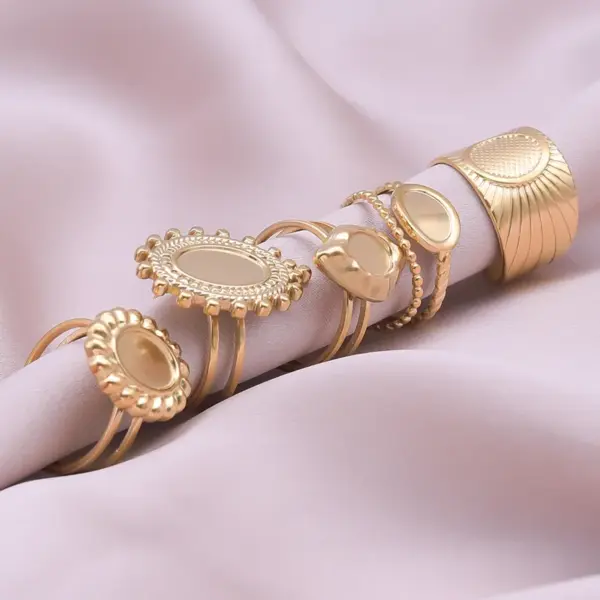 PVD Coated Real Gold Plated 18K Gold Geometric 304 Stainless Steel Simple Style Waterproof Non Tarnish Open Rings