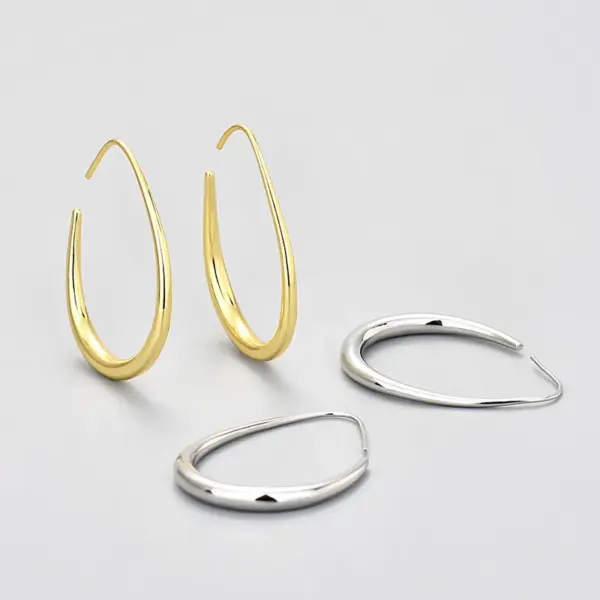 Wholesale Exaggerated Circle Drop Earrings Women's Personalized Retro Hong Kong Style Simple Cold Style Earrings Gold-plated Earrings