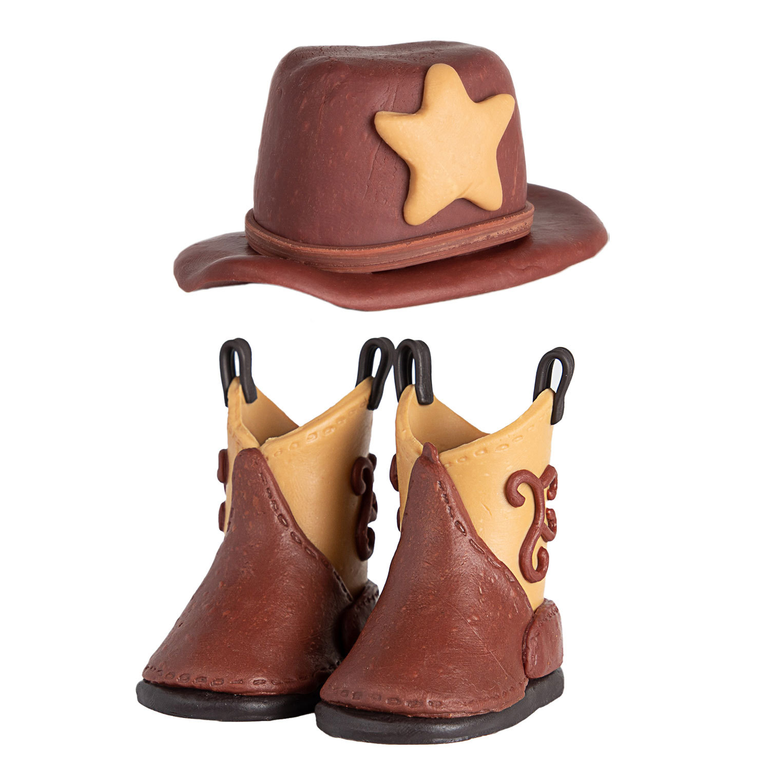 Wholesale Set Western Denim Hat Boots Soft y Decorations Cake Ornaments
