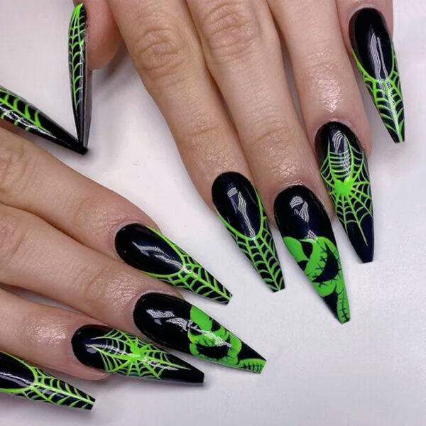 Wholesale Halloween Ghost Spiderweb Nail Art Patches Wearable Nails