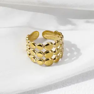 Gold / One Size / 3-Layer Geometric Circle