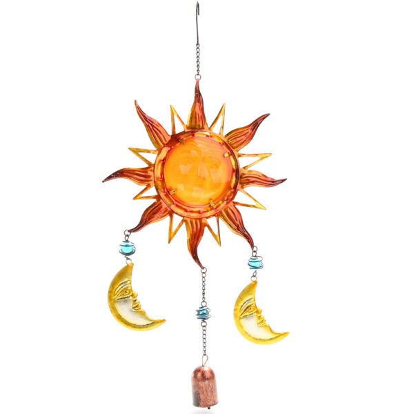 Wholesale New Sun wind chime moon metal pendant glass painted pendant creative home garden pendant spot