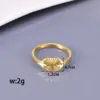 Wholesale 304 Stainless Steel Solid Color PVD Coated 18K Real Gold Plated Simple Style Waterproof Non Tarnish Plating Gold Rings