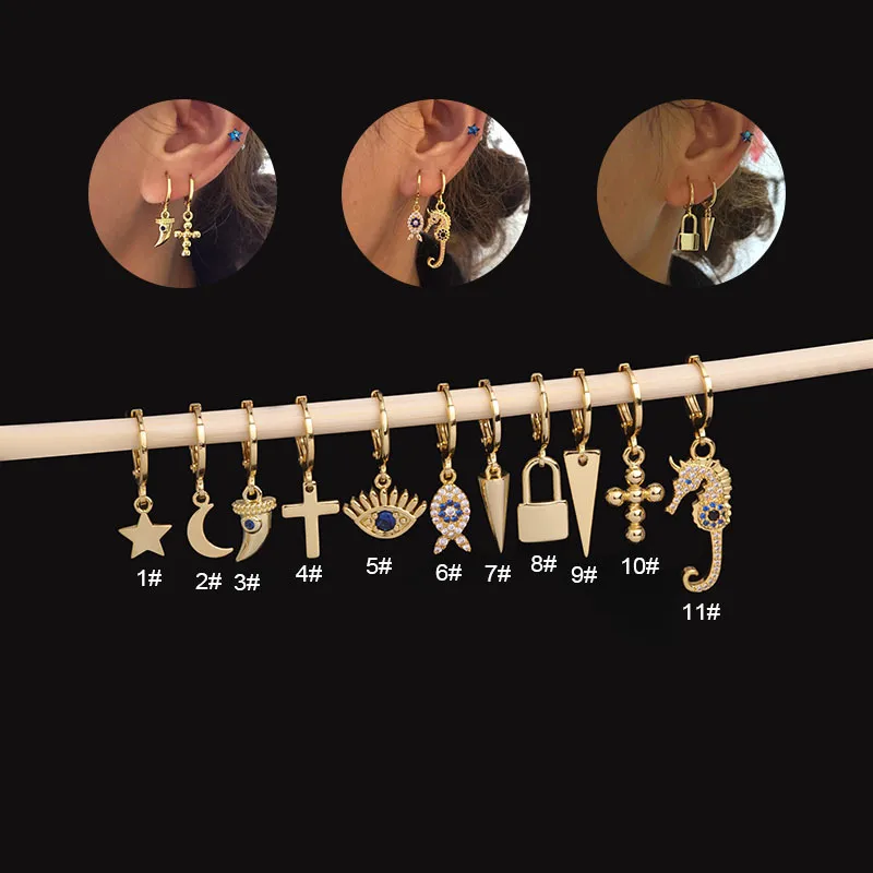 Wholesale Simple Style Geometric Inlaid Zircon Copper Copper Earrings