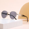 Wholesale New Style Sunglasses Women's Instagram Street Photoshoot Internet Celebrity Fashion Oval Metal Sunglasses Cross-border Trendy Retro Glasses Free Shipping