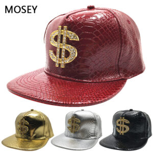 Wholesale New crocodile pattern baseball cap alloy drill PU leather along the flat cap cross-border hip hop hat a generation of hair