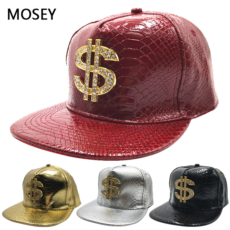 Wholesale New crocodile pattern baseball cap alloy ill PU leather along the flat cap cross-border hip hop hat a generation of hair