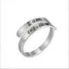 Wholesale Fashion Letter Stainless Steel Plating Open Ring 1 Piece
