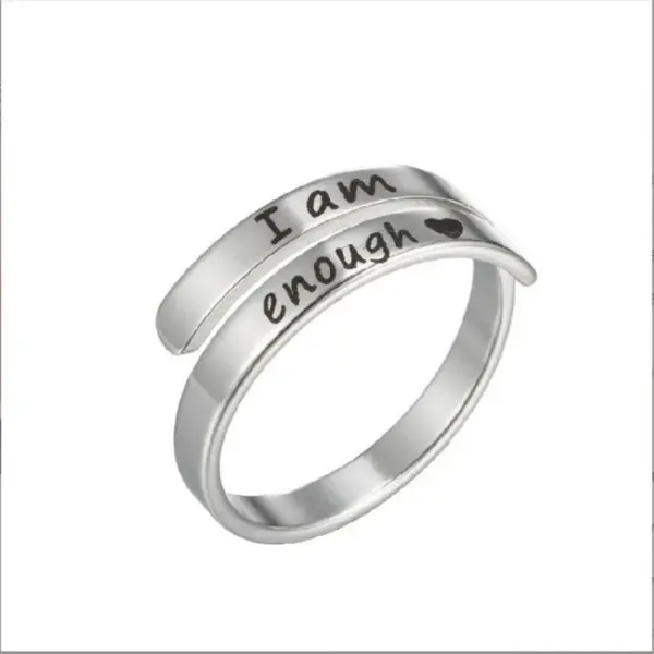 Wholesale Fashion Letter Stainless Steel Plating Open Ring 1 Piece