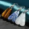Wholesale 1 Pair Retro Water Droplets Plating Alloy Natural Stone Women's Drop Earrings