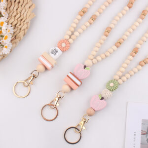 oly-02152b2c9c5b5be1ebfc4a353db3a7a8 Wholesale Amazon Hot Selling Handmade Beaded Books Daisy Lanyard Necklace Gongpao Keychain Lanyard