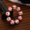 Wholesale Seven-spotted ladybug-shaped printed wooden bead bracelet