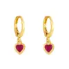 Wholesale Fashion Heart Copper Artificial Gemstones Copper Earrings