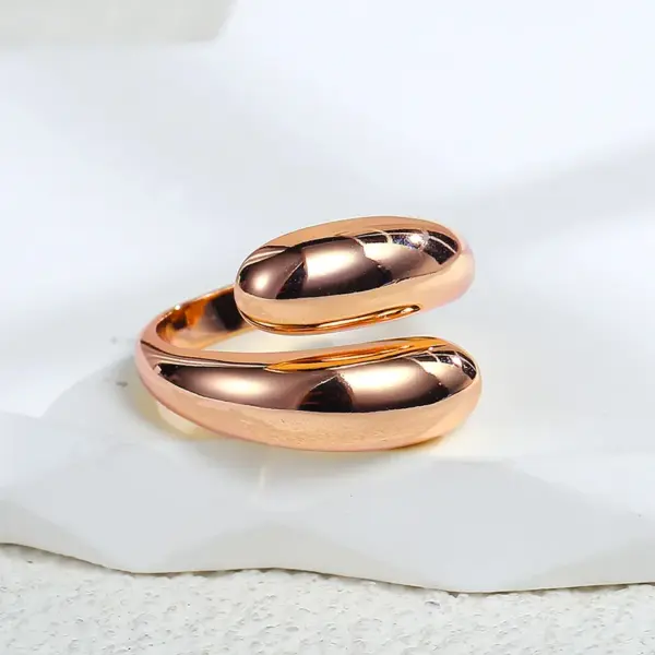 Wholesale Simple Style Classic Style Commute Solid Color Copper 18k Gold Plated Rose Gold Plated White Gold Plated Open Rings In Bulk